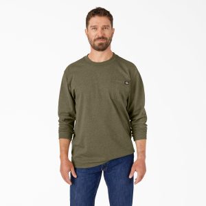 Heavyweight Heathered Long Sleeve Pocket T-Shirt